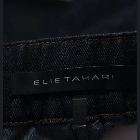 ELIE TAHARI BLUE COTTON STRAIGHT LEG JEGGING JEANS - Picture 7 of 7